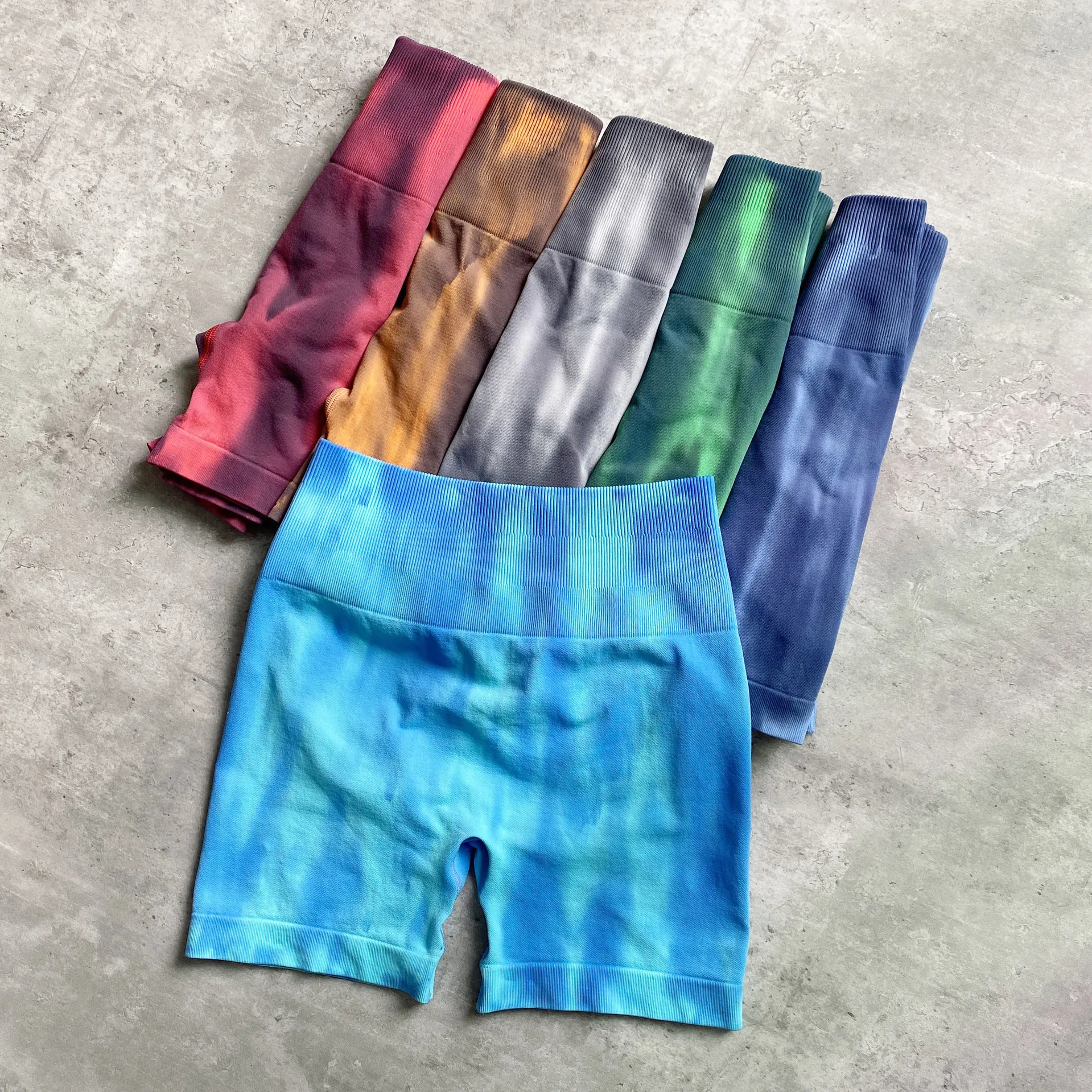 

Шорты Wyplosz для йоги, женская одежда для спортзала, фитнеса, спортивная одежда, тренировка, бег, пуш-ап, Эластичные Обтягивающие бесшовные с завязками, окрашенные Аврора