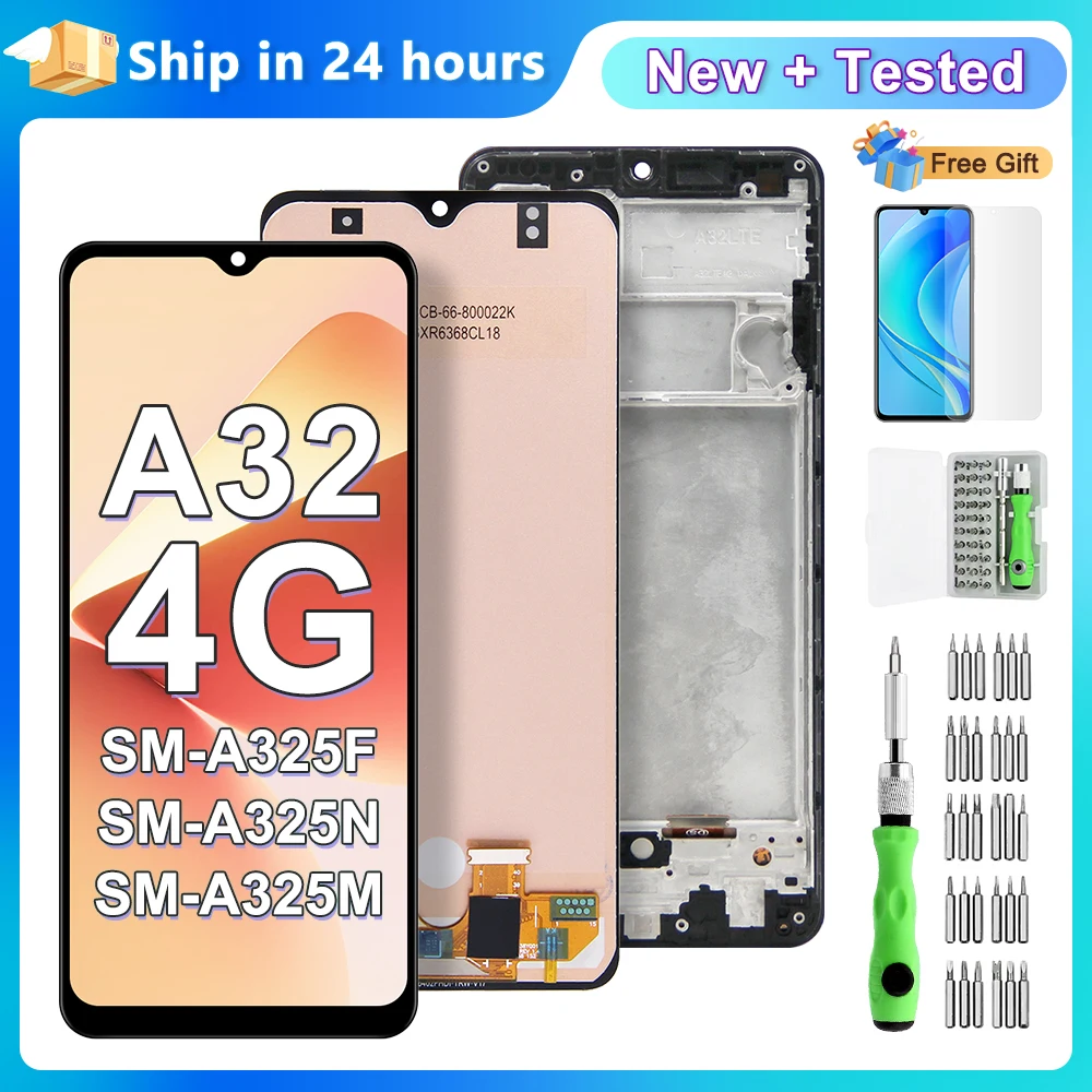 100% протестировано для Samsung Galaxy A32 4G A325 A325F SM-A325M SM-A325F/DS ЖК-дисплей замена