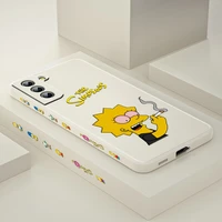 the simpsons lisa for samsung galaxy s21 s20 s10 note 20 10 ultra plus pro fe lite liquid left phone case