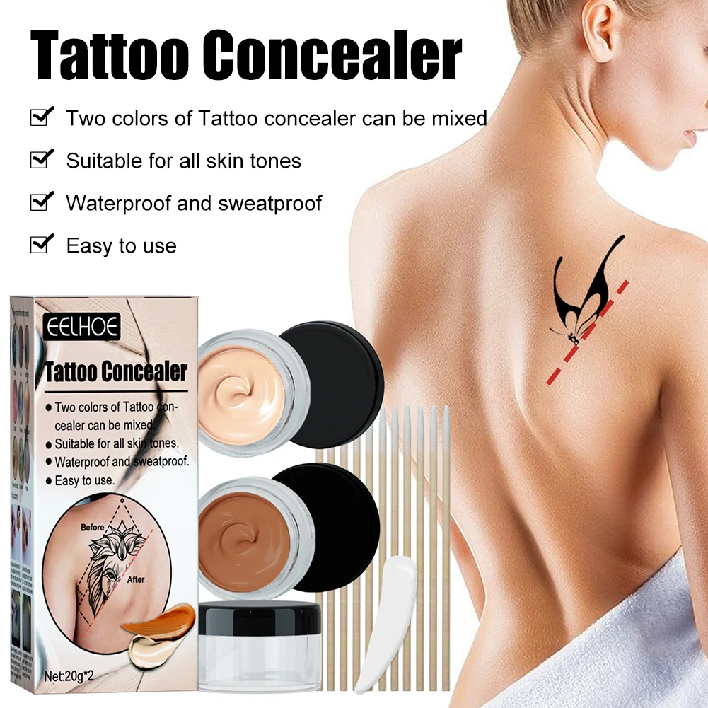 

Tattoo Concealer Waterproof Sweatproof Skin Acne Marks Freckles Scars Concealer Brighten Foundation Makeup For Men Women