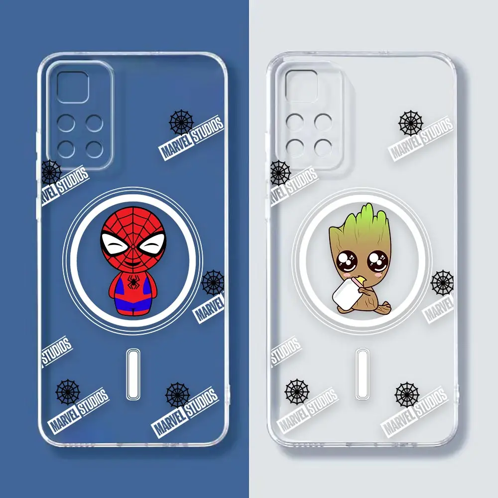 

Clear Phone K40 Case For Redmi K40 NOTE 11 11S 11T 11S 10 10S 9 9T 9S 8 7 PRO PLUS MAX 5G 4G Case Cartoon Comics Marvel Heroes