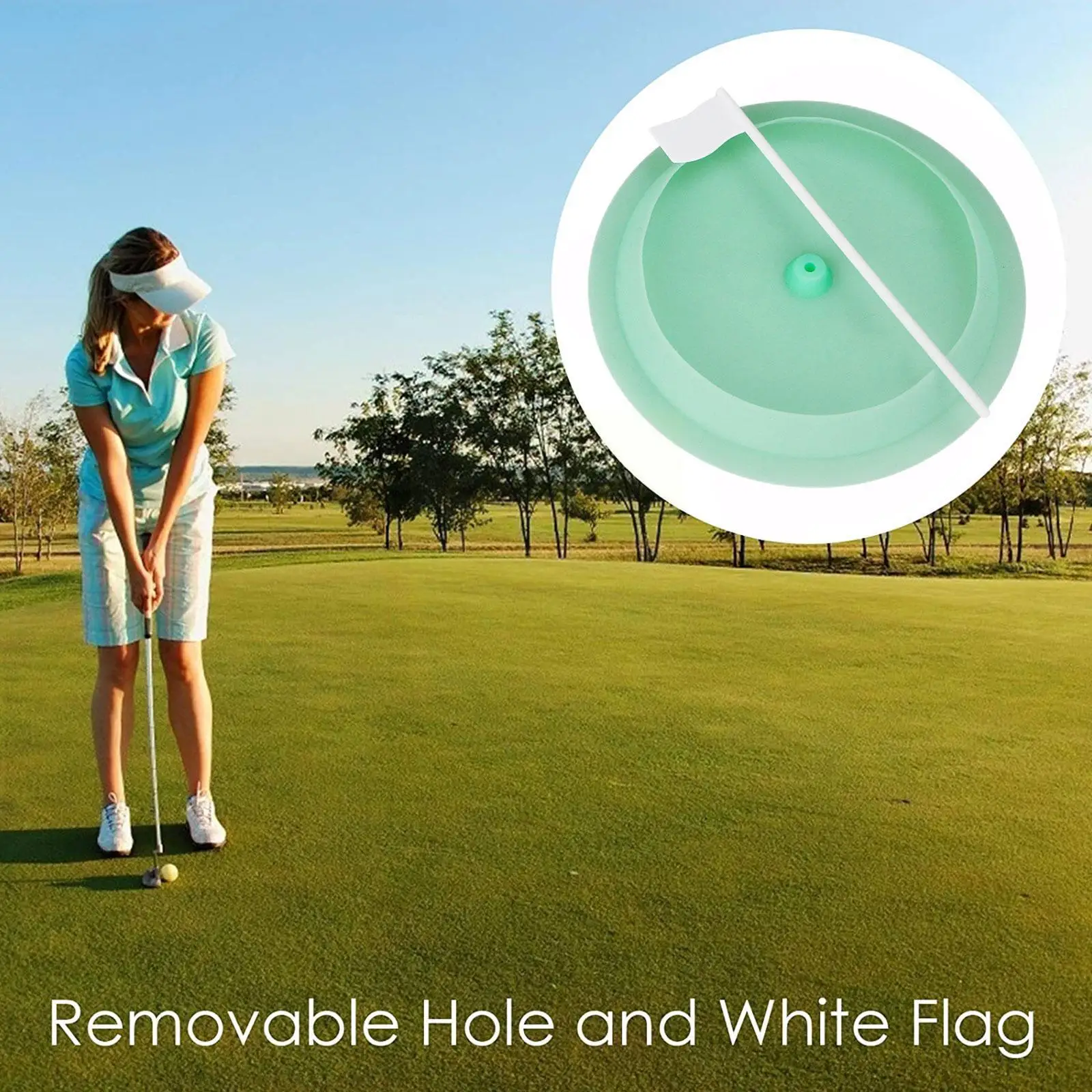 

Soft Golf Practice Putting Cup Golf Putter Green Cup With Hole And Flag For Office/outdoor/indoor Practice Training Equipme Z1v2