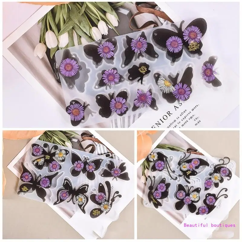 Симпатичная форма для бабочки силиконовая ключей кулон эпоксидная литья Прямая