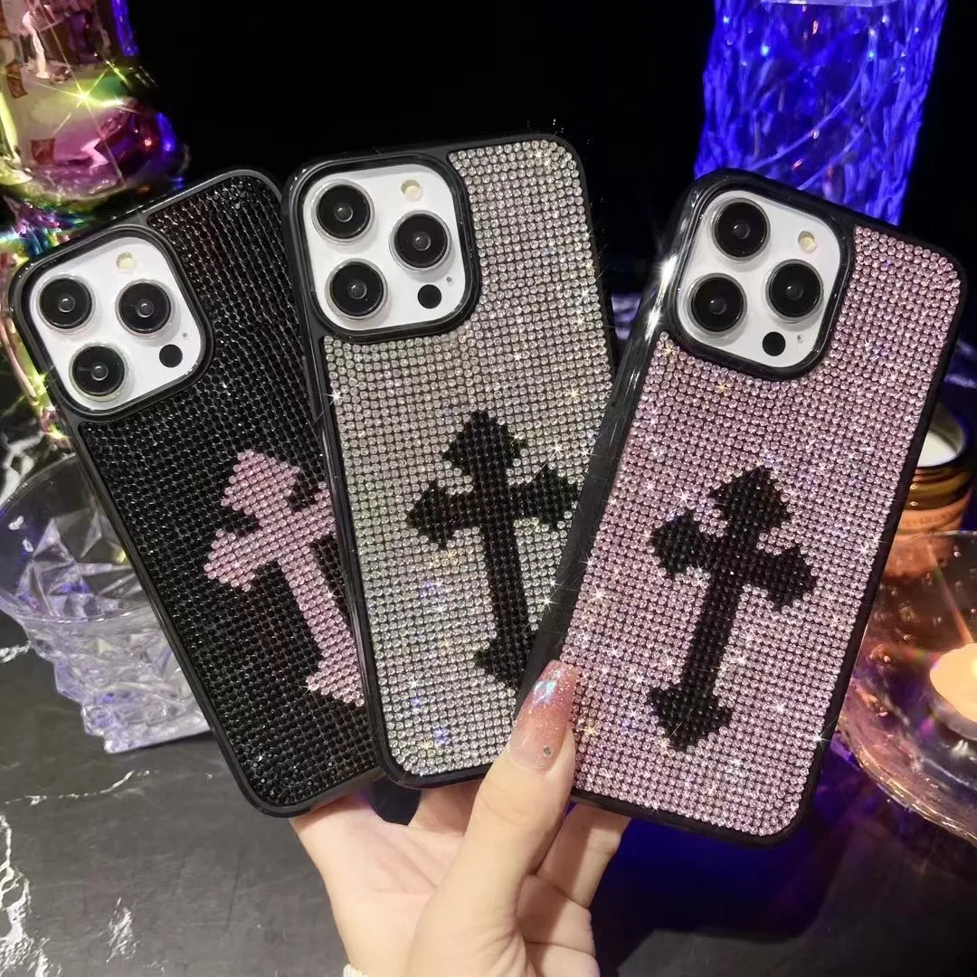 

3D Luxury Phone Case For iPhone 14 Plus 13 12 Pro Max Bling Bling Glitter Rhinestone Cover Shell Designer Bumper Funda
