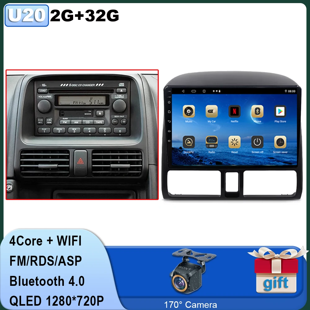 

GPS Navi 9-дюймовый автомобильный мультимедийный радио-видеоплеер для Honda CR-V CRV 2 2001-2006 Android OS 4G Bluetooth Carplay Кнопка освещения