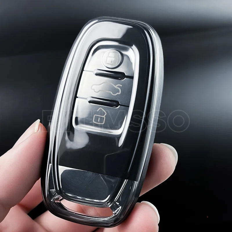 

Мягкий прозрачный ТПУ автомобильный чехол для Audi A4 A5 A6 B6 B7 B8 A7 A8 Q5 Q7 R8 TT S5 S6 S7 S8 A8L SQ5, защитный чехол, автомобильные аксессуары