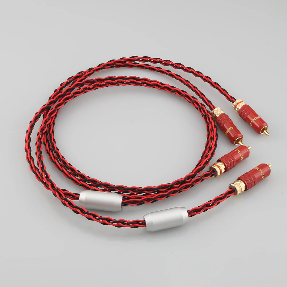 

Audiocrast 6AG Silver Plated RCA To RCA Audio Cable HIFI Audiophile High-Definition Audio Interconnect Cable