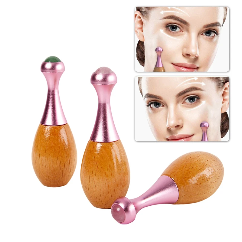 

1PC Eye Cream Applicator Wooden Handle Eye Massager Home Mini Eye Beauty Apparatus Rolling Massage Stick Eye Skin Care Tool