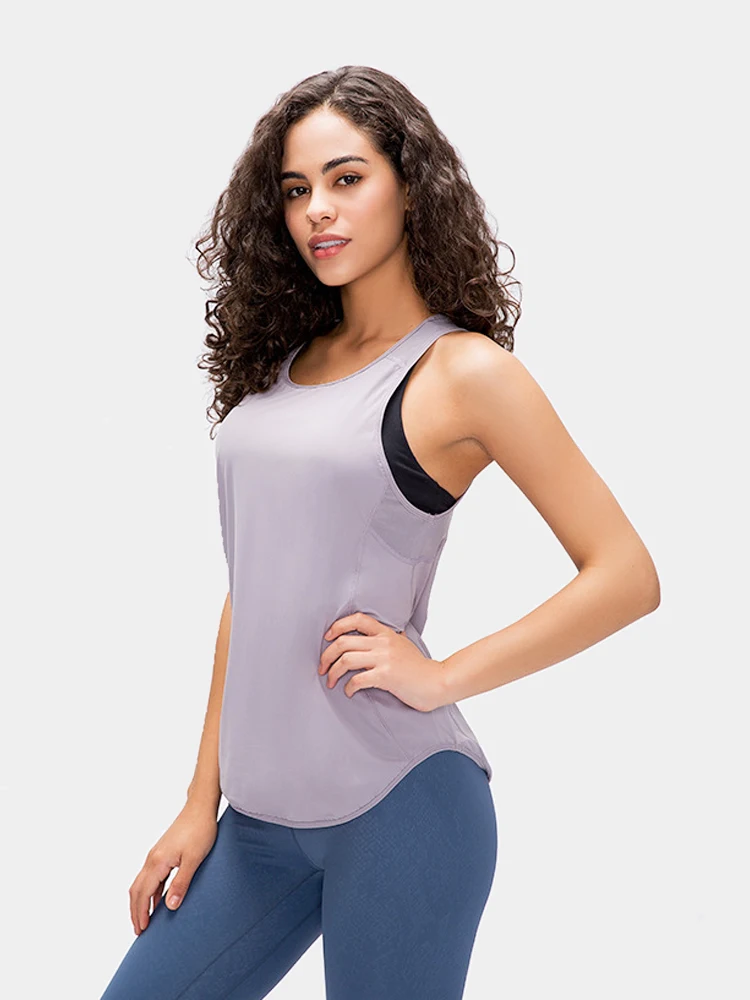 

SVOKOR Sports Vest U Neck Women Yoga Fitness T-shirt Breathable Quick Drying Running Tops Loose Gym Tee Workout Clothing
