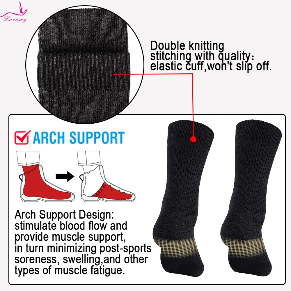 LAZAWG Men's Cotton Socks Casual Business Socks 5 Pairs Male Crew Ankle Sock Solid Color Breathable Sweat-absorbing Dailywear