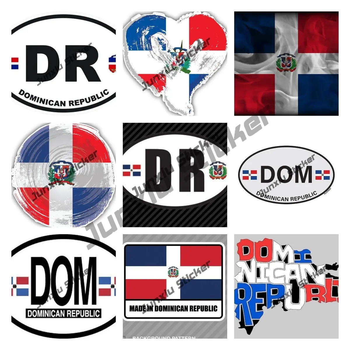

DOMINICAN REPUBLIC Map-Flag Hispaniola Dominicana Vinyl Bumper Sticker Creativity Country Code DOM DR Reflective Car Accessories