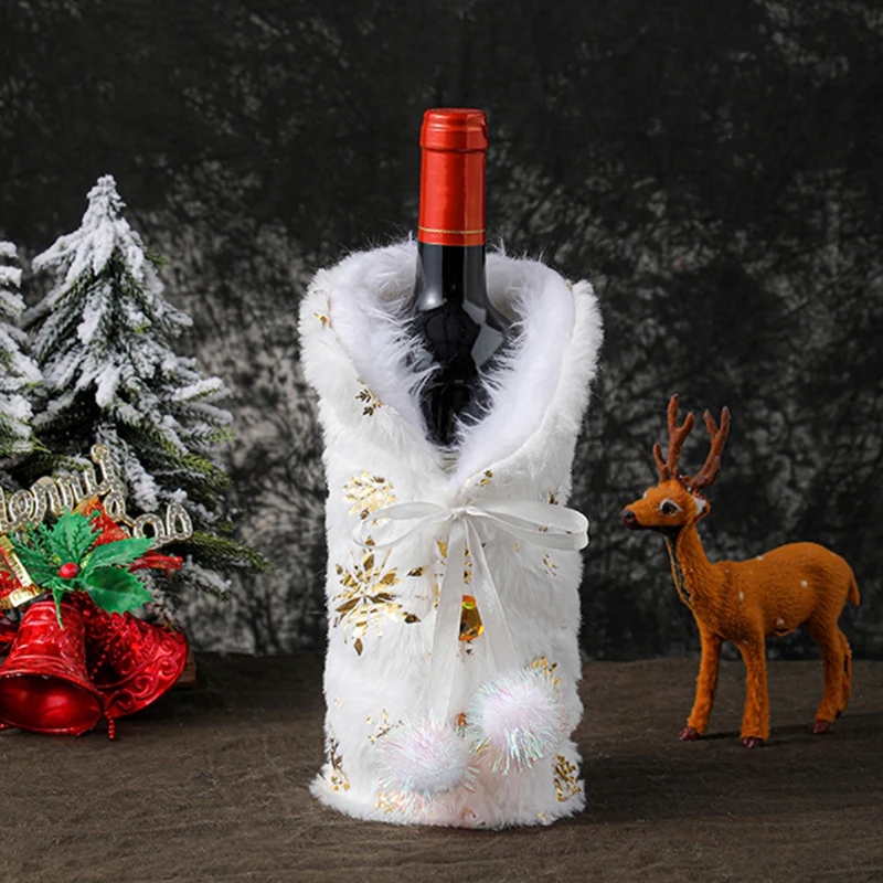 Bag Merry Christmas Table Decorations For Home Holiday Santa Claus Champagne Bottle Cover