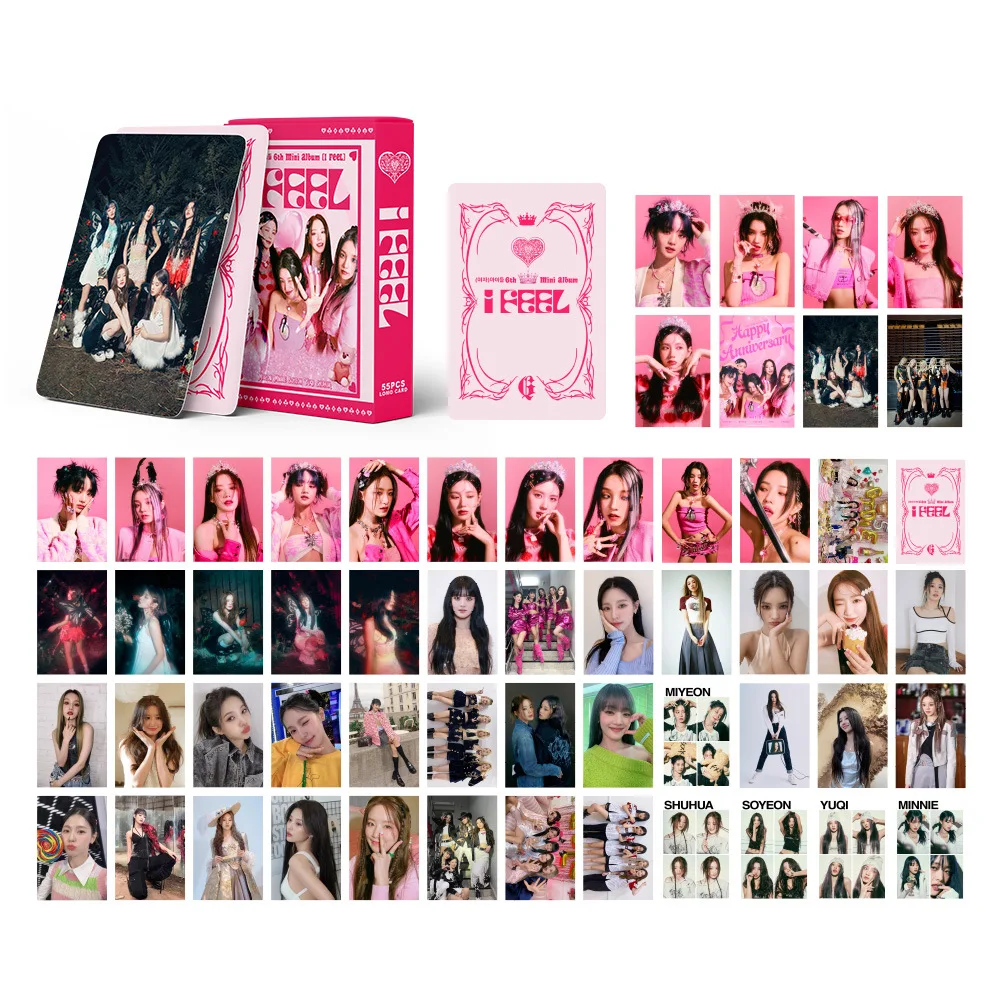 

55pcs/set Kpop GIDLE INEVER DIE TWICE IVE Skids Seventeen IU Lomo Cards Girl Group Photo Card Postcard For Fans Gift Collection