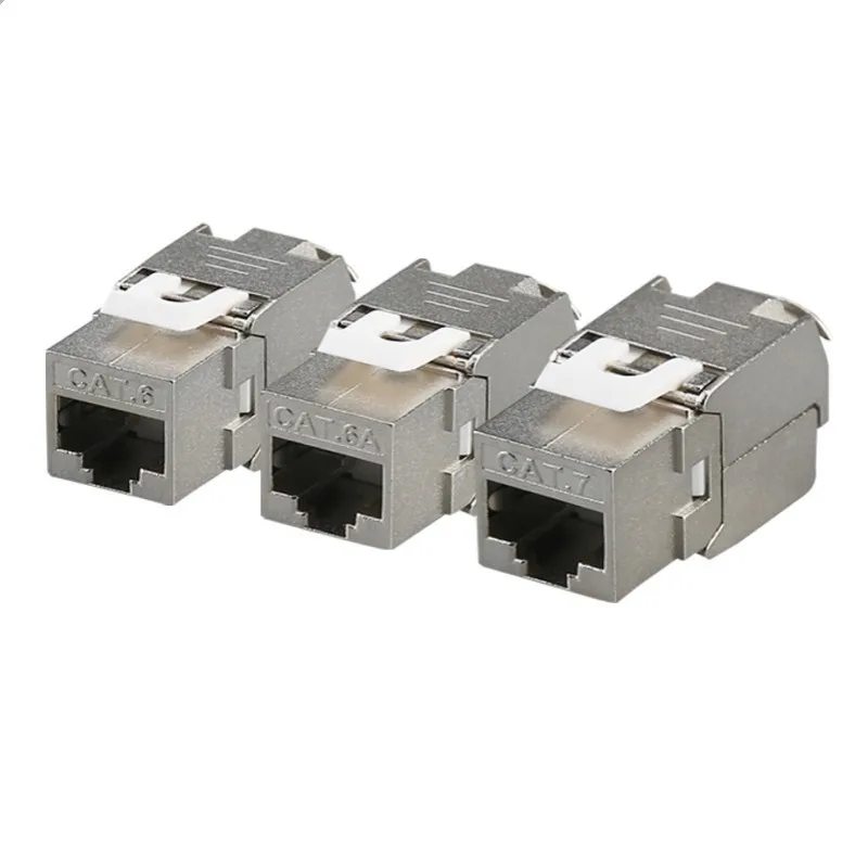 

1 шт. Cat6a Cat7 Keystone Jack Cat7 RJ45 STP инструмент, тип без инструмента, разъем для модуля из цинкового сплава, переходник для кабеля от 22 до 26 AWG