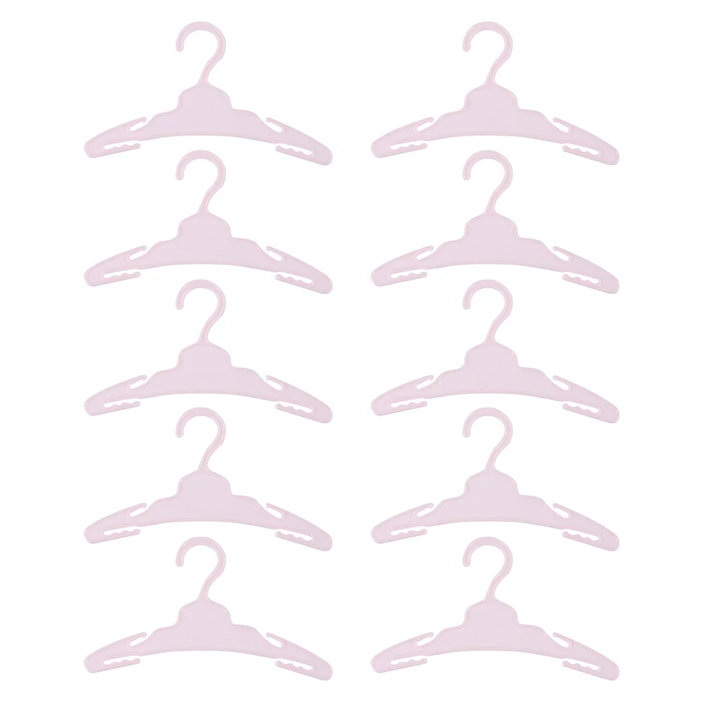 

10pcs Plastic Mini Hangers Doll Clothes Hangers Mini Doll Outfits Clothes Rack