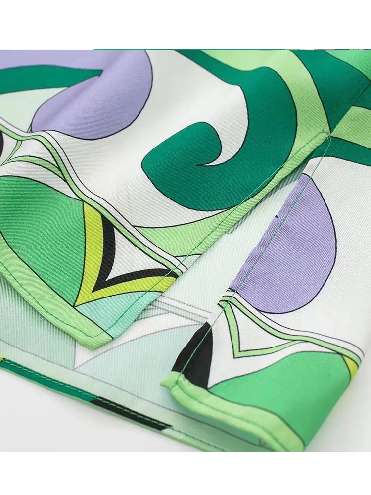 2022 Women Spring New Fashion Floral Print Loose Blouses Vintage Long Sleeve Button-up Female Shirts Blusas Chic Tops+skirt suit