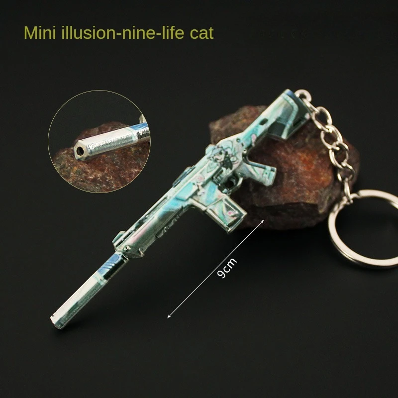 

Valorant Game Weapon Anime Surrounding 9cm Fearless Contract Zinc Alloy Phantom M4 Nine Life Spirit Cat Model Pendant Toys