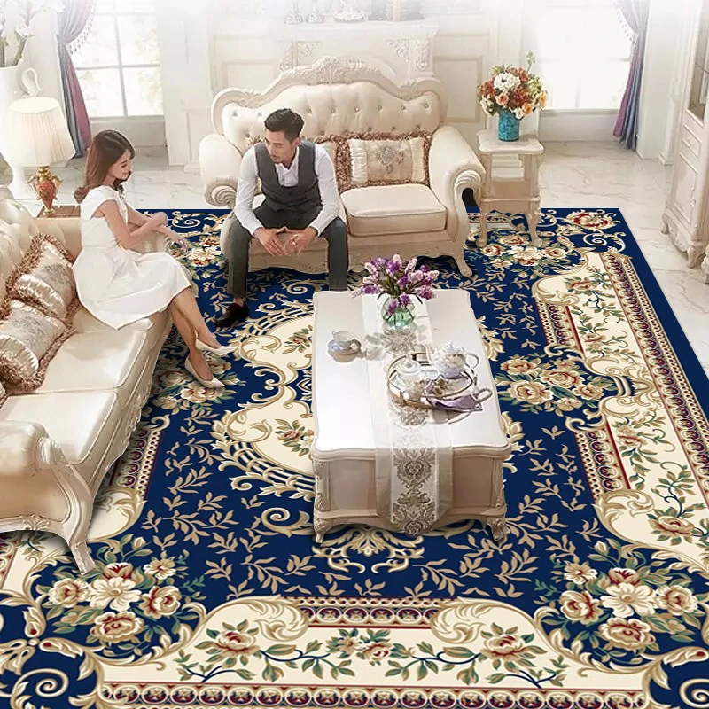 

European-style Living Room Carpet, Home Sofa, Coffee Table Pad, Bedroom, Large Printed Floor Pad, Bedside Blanket Rugs Tapis