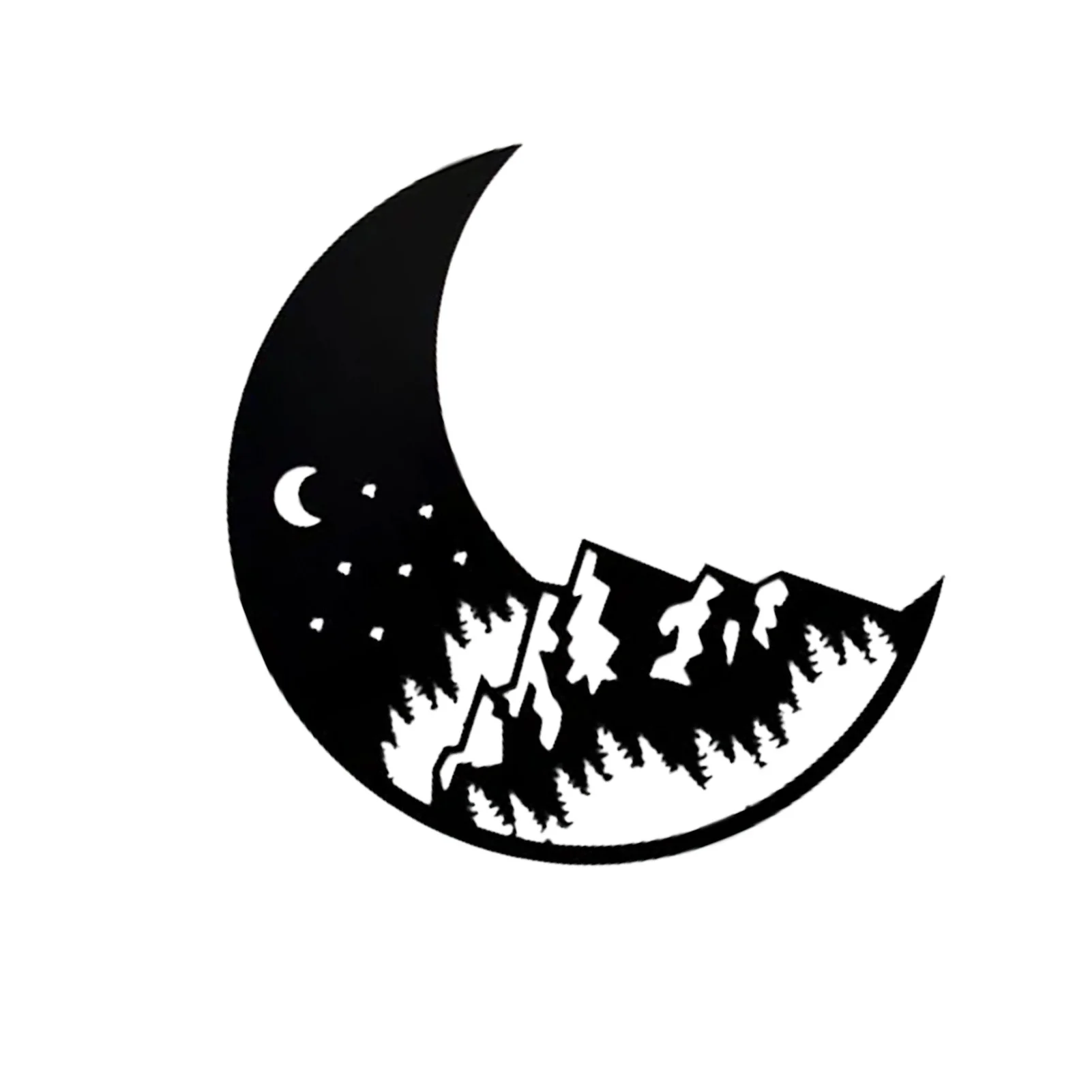 

Metal Moon Wall Art Rustic Forest Wall Decor Moon Decor for Bathroom Living Room Bedroom Indoor Outdoor Ornaments