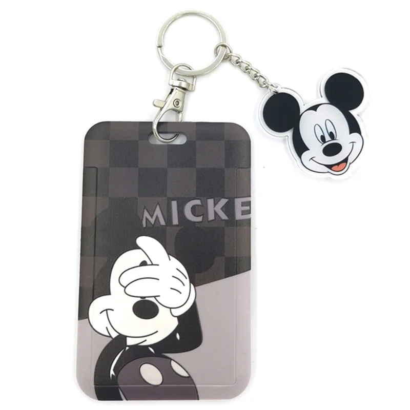 

Mickey Mouse Anime Acrylic Pendant Keychains Holder Cool Cartoon Figures Keyrings Cosplay Jewelry Gifts Id Badge Holder Kids
