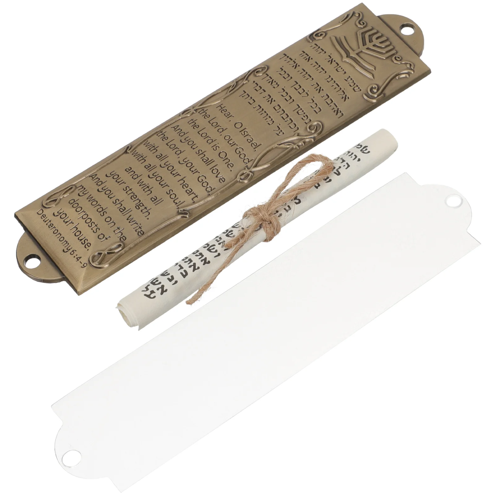 

Vintage Decor Hebrew Alloy Mezuzah Prayer Judaica Metal Retro House Religious Holy Scroll