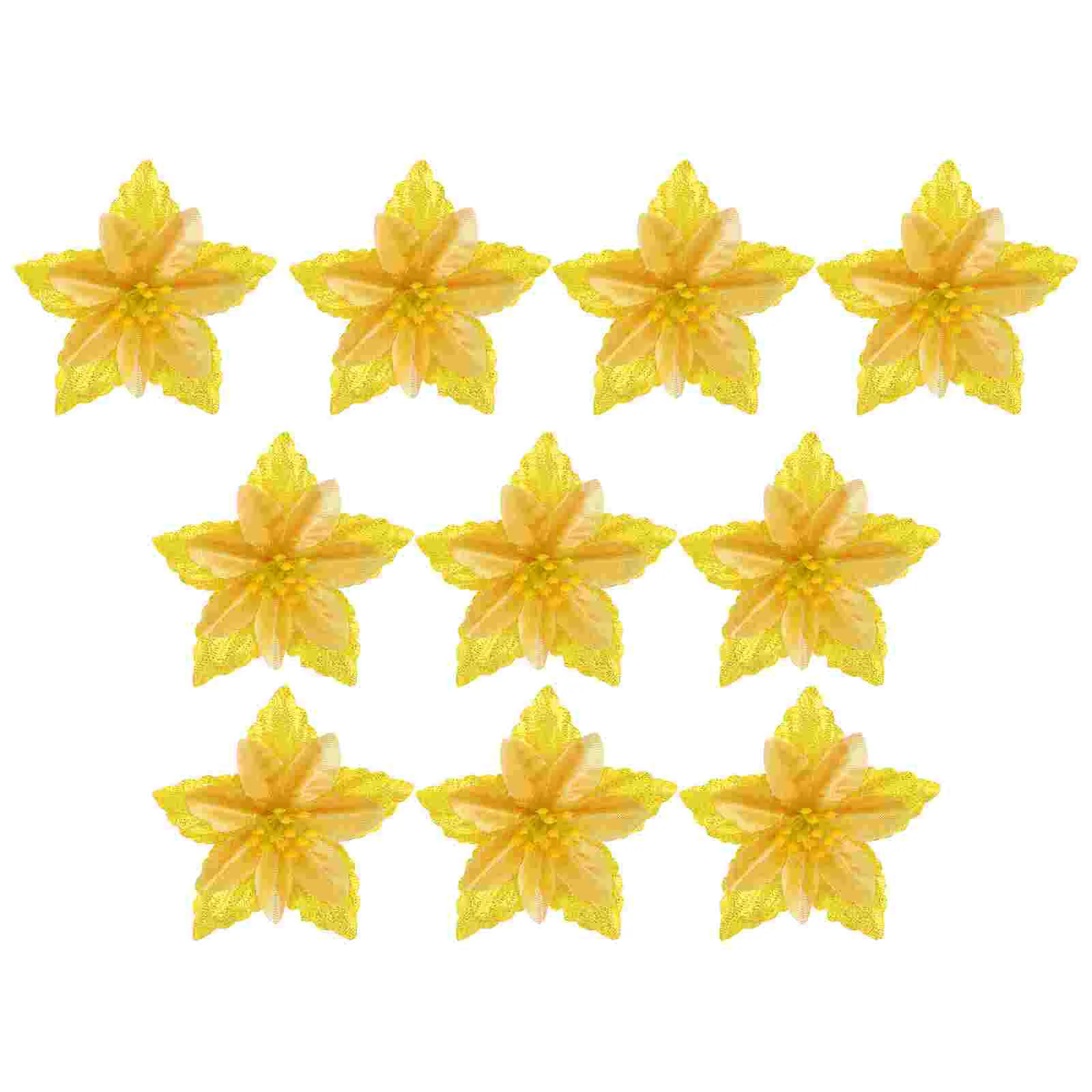 

Christmas Flower Poinsettia Fake Glitter Party Decoration Tree Poinsettias Silk Ornaments Artificial Flowers Decor Accessories