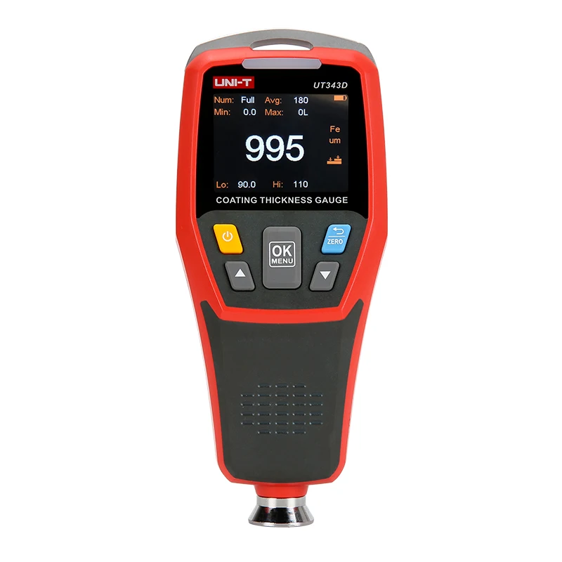 

UNI-T UT343D coating thickness gauge automatically identifies the substrate