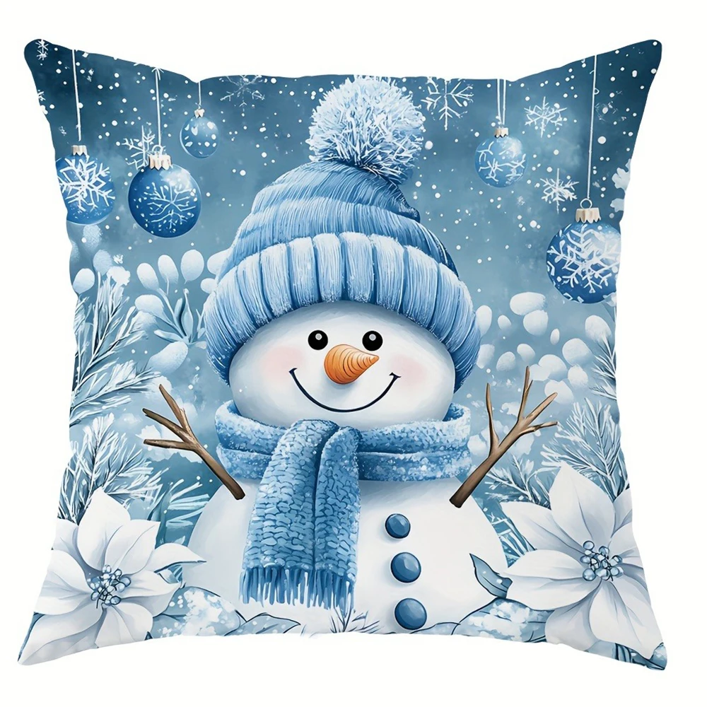 

Наволочка полиэстер велюр милый снеговик 40x40 см