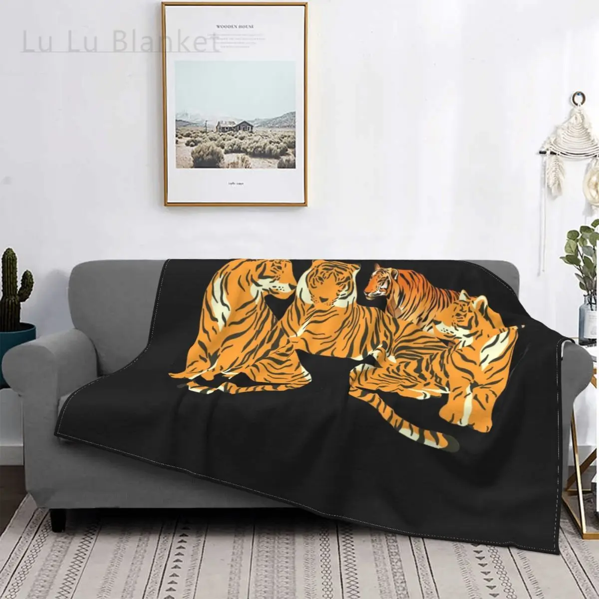 

Predator Cats Tiger Family Blankets Fleece Decoration Predator Animal Multifunction Soft Throw Blankets for Bedding Office Quilt