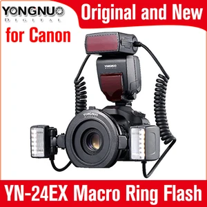 YONGNUO YN-24EX макро кольцо Вспышка Speedlite с 2 флэш-головкой 4 переходные кольца для Canon макросъемкимакросъемки