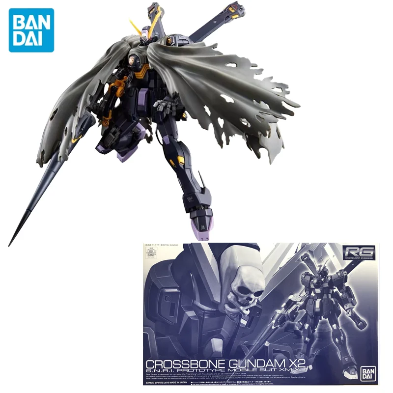 

Original Bandai Gundam Anime Figure PB LIMIT RG 1/144 Black CROSSBONE GUNDAM X2 Assembly Model Anime Action Figures Toys 14cm