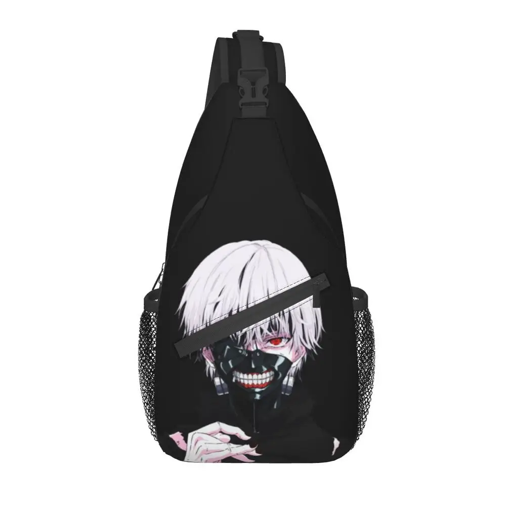

Fashion Harajuku Tokyo Ghoul Sling Bags for Travel Hiking Men Kaneki Ken Anime Manga Chest Crossbody Backpack Shoulder Daypack