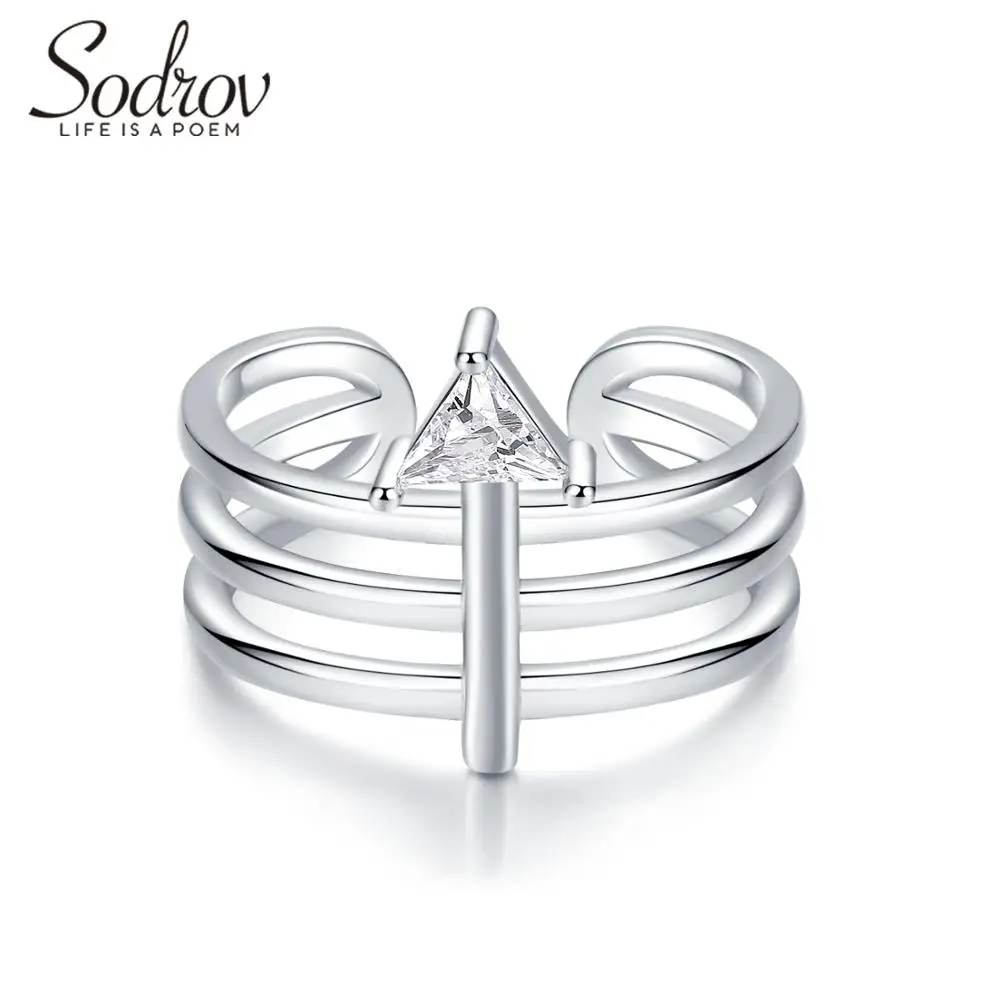 

SODROV Triangle Rings For Women Open Ring Adjustable Jewlery Ring