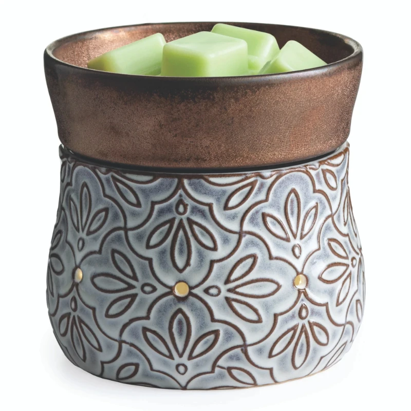 

CANDLE WARMERS ETC 2-in-1 Candle and Wax Fragrance Warmer, Bronze Floral
