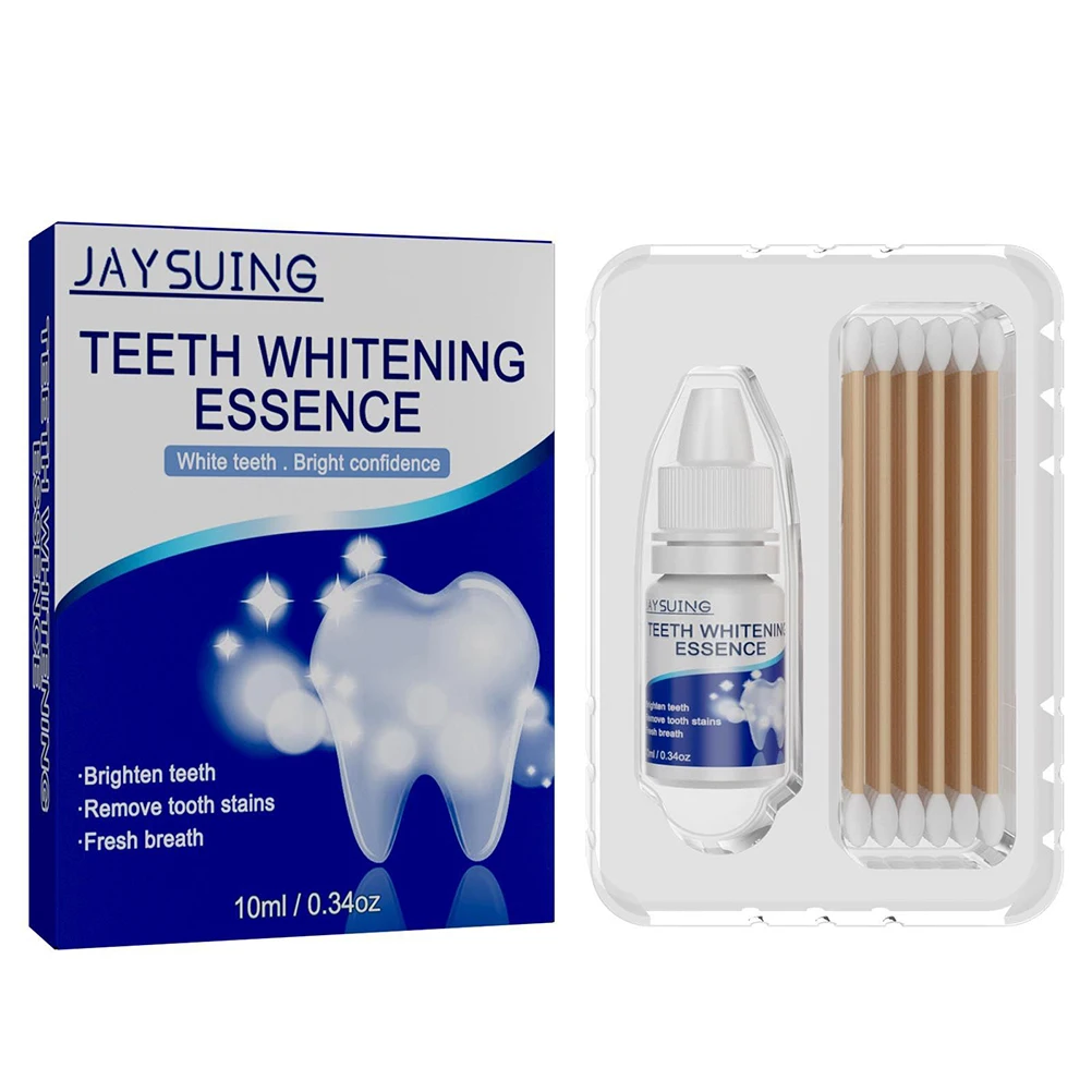 

Teeth Whitening Essence Serum Powder Oral Hygiene Cleansing Remove Plaque Stains Fresh Breath Oral Tools with Cotton Swabs