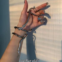 vintage punk hip hop metal adjustable gold silver color snake multifunction necklace bracelet waist chain for women jewelry j6n3