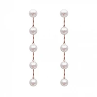 tassel earrings anti rust women korean style imitation pearls pendant earrings ear studs for office