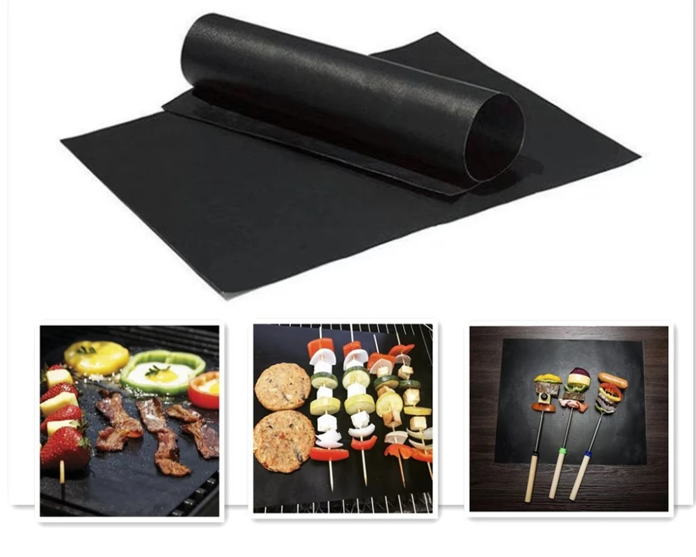 2 Pack 40*33cm Reusable Non-Stick BBQ Mat Portable Outdoor Picnic Party Cooking Grill Pan Heat Resistant Easy Clean Kitchen Tool