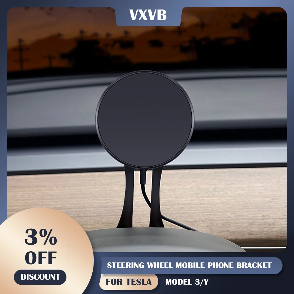 

VXVB Magnetic Wireless Car Smartphone Holder Charger Mount Adsorbable For Tesla Model 3 Y 2023 Phone Holder Bracket Accessoires