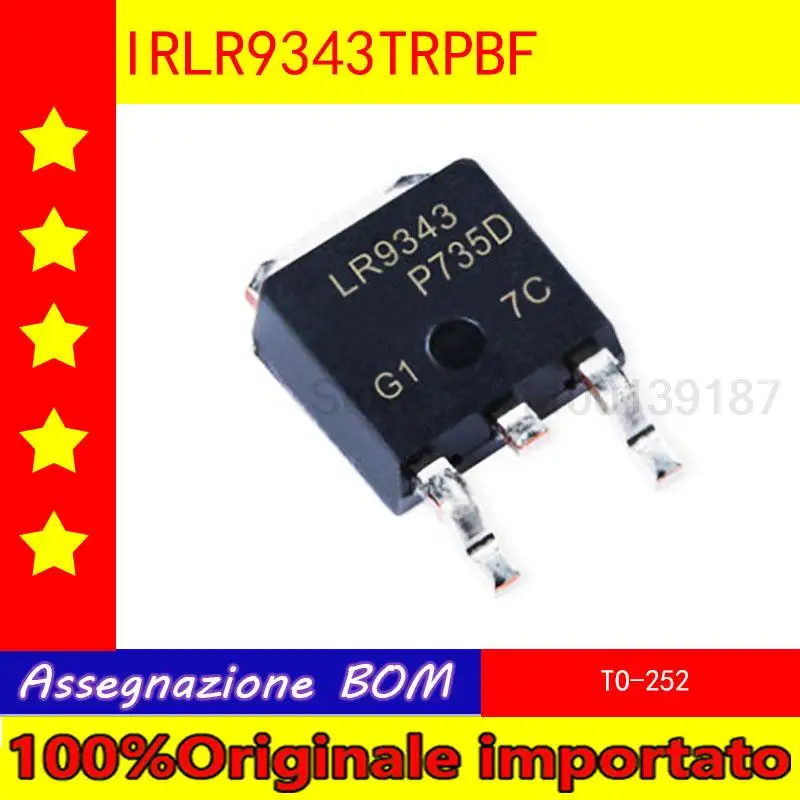 

10 шт./лот IRLR9343TRPBF IRLR9343 LR9343 TO-252 P-Channel MOSFET 55V 20A