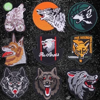 wolf embroidered patches for clothing thermoadhesive military badges animal patch custom stickers for fabric clothes appliques