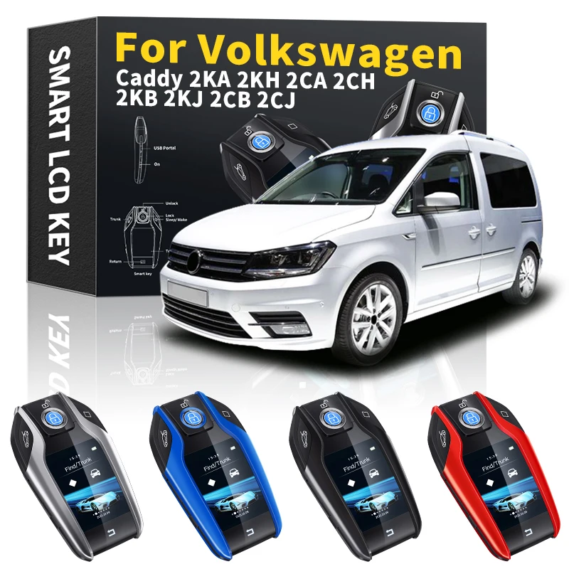 

OPRTAMG Universal Smart LCD Key Keychain For VW Caddy 2KA 2KH 2CA 2CH 2KB 2KJ 2CB 2CJ 2011 2012 2013 2014 2015 2016 Accessories