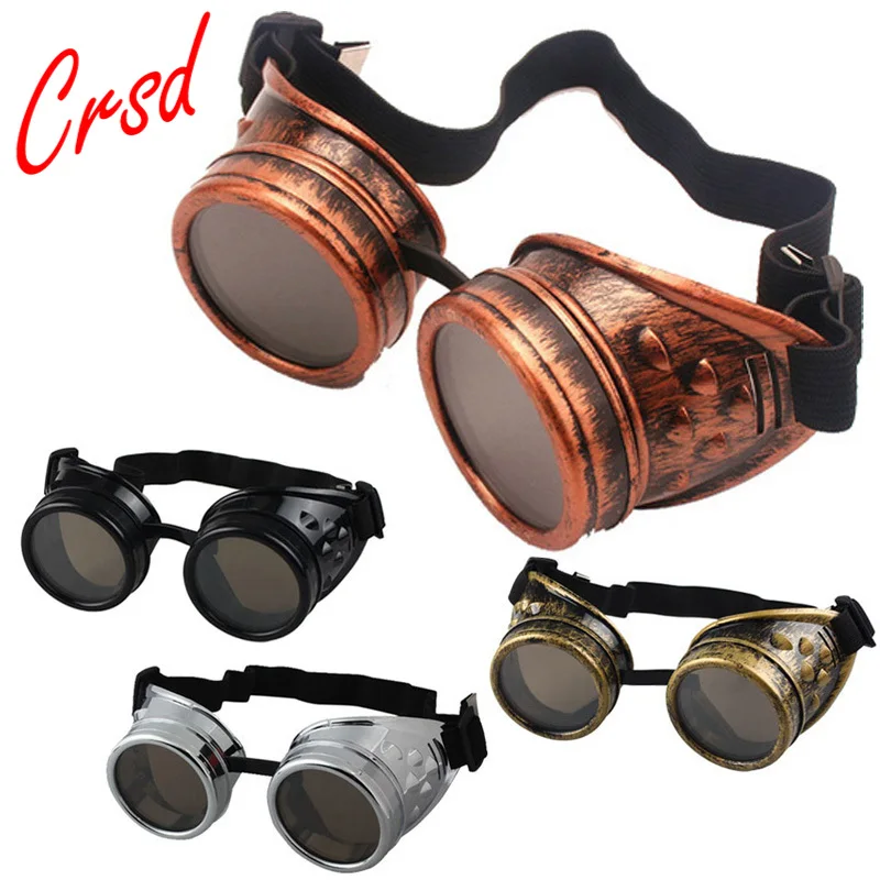 

CRSD 2022 Steampunk Goggles Vintage Style Personality Sunglasses Welding Punk Glasses Cosplay Brand Designer Glasses
