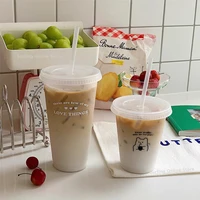 480700ml straw water bottle cute cups reusable drinking bottles bpa free transparent coffee cups milk and mocha cola juice mugs