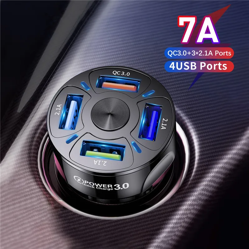 Автомобильное зарядное устройство на 4 порта USB для Toyota Corolla Yaris Rav4 Avensis Auris Camry C-hr 86