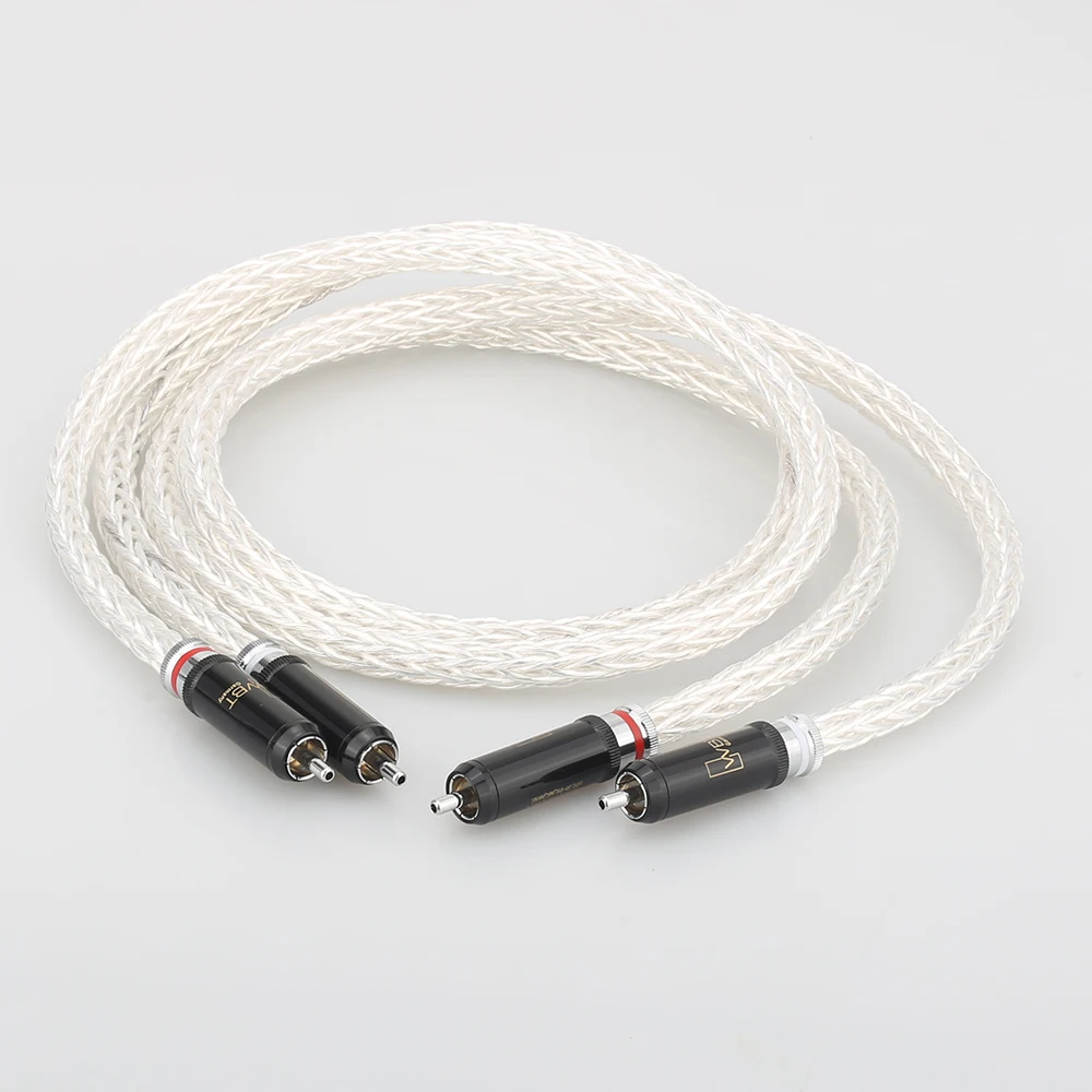 Высококачественный 8AG посеребренный OCC 16-жильный аудиокабель с WBT RCA разъемом