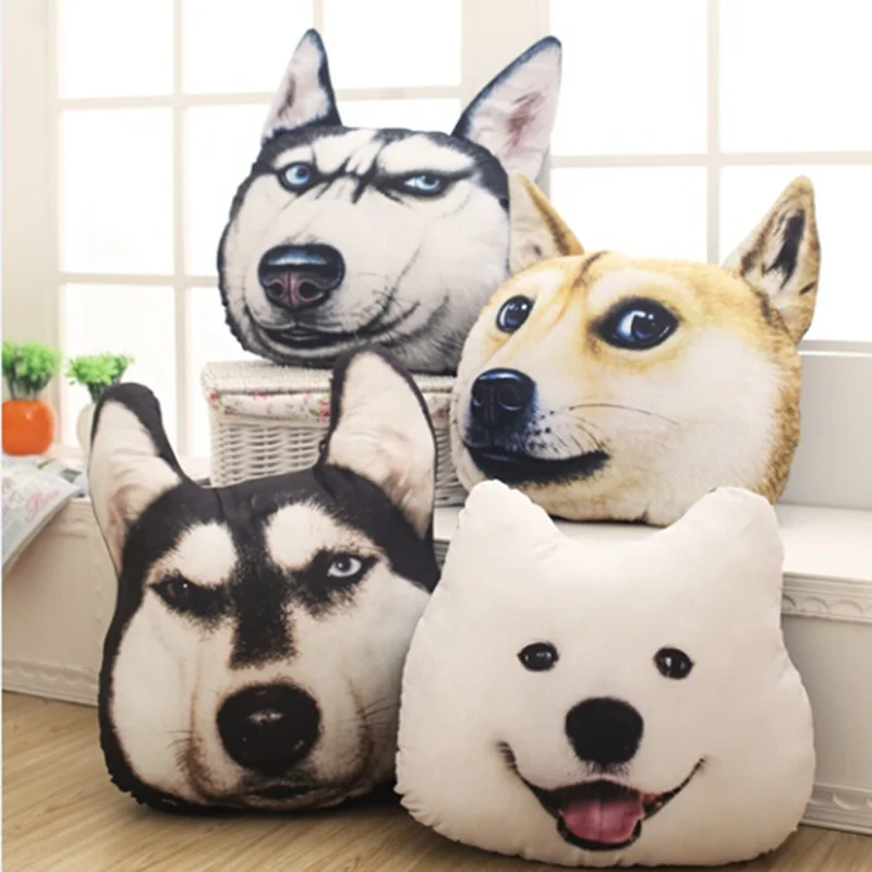 

3D Samoyed Husky Dog Plush Toys Dolls Stuffed Animal Pillow Sofa Car Decoration