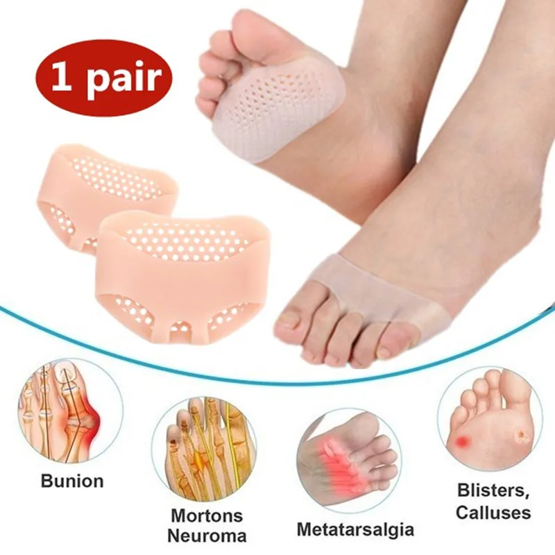 

1Pair Silicone Foot Pads Non-slip Forefoot Insole Shoes High Heel Soft Insert Non-slip Feet Protection Ladies Pain Relief Patch