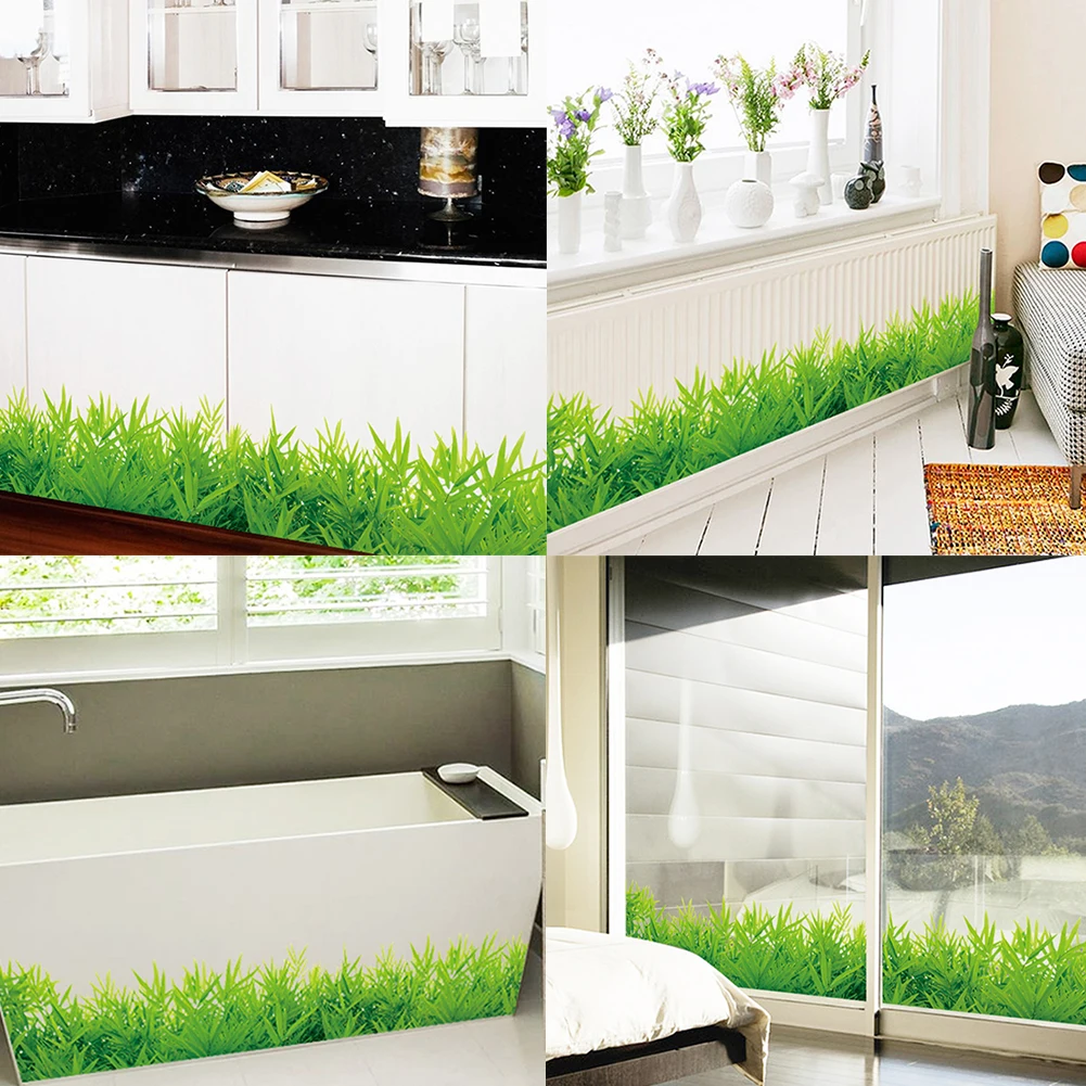 Baseboard Green grass waterproof DIY Removable Art Vinyl Wall Stickers Decor Living room Bedroom Mural Decal home decor |