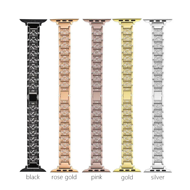 Bling Diamond Watch Band For Apple Watch Series 8 7 6 SE 5 45mm 41mm 40mm 44mm Metal Straps For iWatch Ultra 49mm Woman Correa
